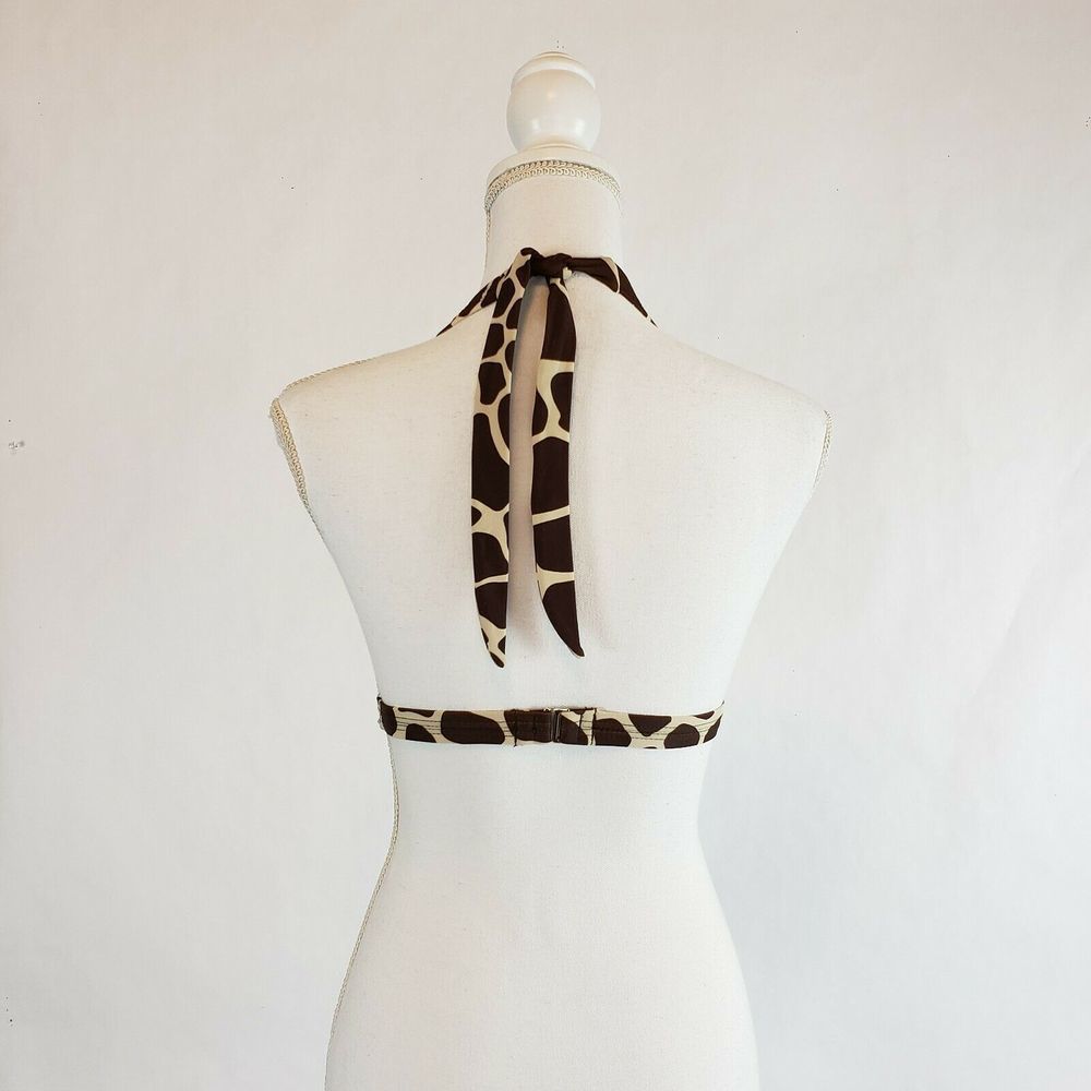 ISSAC MIZRAHI Animal Girafee Print Bra Top Size L - Picture 4 of 7